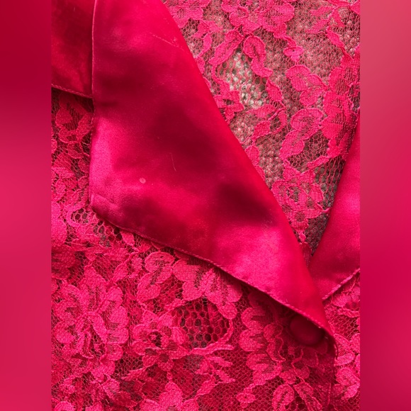 Vintage Victoria’s Secret Gold Label Floral Sheer Lace Satin Top Sz M Lingerie - Picture 2 of 6